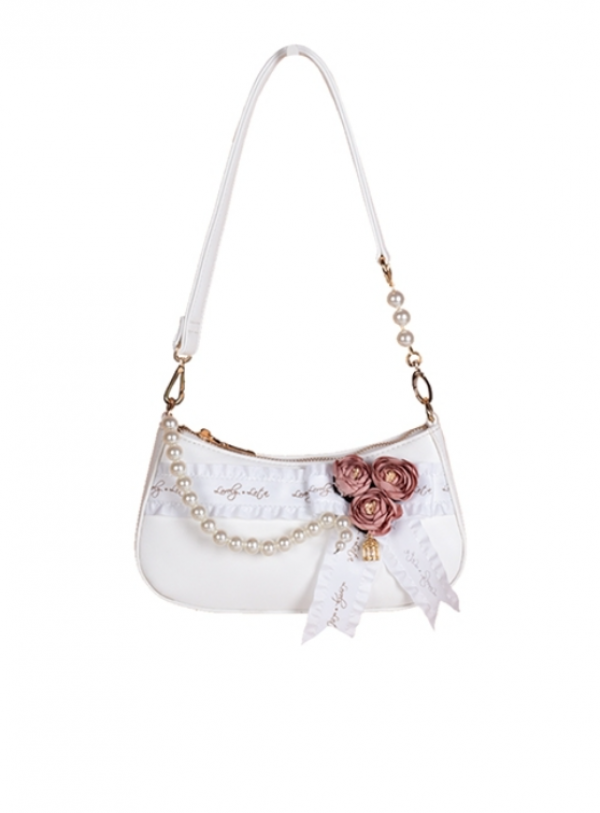 Tas selempang dengan hiasan pita satin